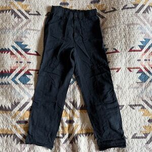 MOTHER The Springy Ankle Pants in Black Size 28 Linen cotton lyocell blend